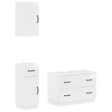 3 Piece Bathroom Cabinet Set HOORN High Gloss White 3417796