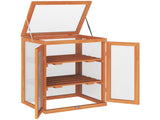 3-tier Wood Greenhouse Garden Polycarbonate Cold Frame Balcony Grow House w/ Storage Shelf for T3398P315402