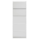 Shoe Cabinet with Mirror 5-Layer High Gloss White 63x17x169.5 cm 3228282