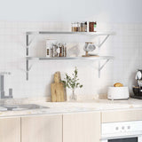 Wall Shelves 2 pcs 100x40 cm Silver Stainless Steel 3214502
