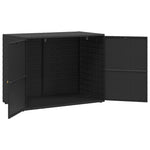 Garden Storage Cabinet Black 100x55.5x80 cm Poly Rattan 319868