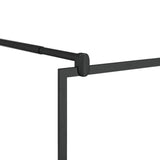 Walk-in Shower Wall with Shelf Black 90x195 cm ESG Glass&Aluminium 3185461