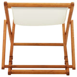 Beach Chair Cream White Solid Eucalyptus Wood Medium Foldable 310314