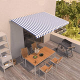Manual Retractable Awning 400x350 cm Blue and White 3068976