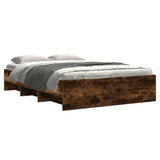 Bed Frame Smoked Oak Engineered wood 140 x 200 cm Bed Frame 3295657