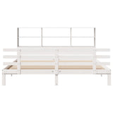 Bookcase Bed without Mattress White 180x200 cm Super King Solid Wood Pine 3322764