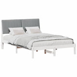 Bed Frame with Headboard White 135 x 190 cm Solid Pine Wood 878903