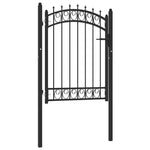 ZNTS Fence Gate with Spikes Steel 100x125 cm Black 146379