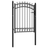 ZNTS Fence Gate with Spikes Steel 100x125 cm Black 146379