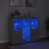 Sideboards with LED Lights 3 pcs Concrete Grey Engineered Wood 3209124
