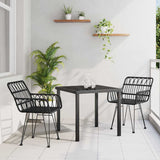 Garden Dining Set 3 pcs Black Powder-Coated Steel 3379184