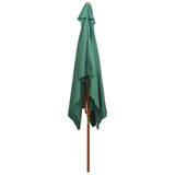 Garden Parasol 200x300 cm Wooden Pole Green 42959