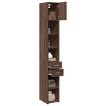 Slim Storage Cabinet Brown Oak 30x42.5x225 cm Engineered Wood 3281272