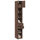Slim Storage Cabinet Brown Oak 30x42.5x225 cm Engineered Wood 3281272