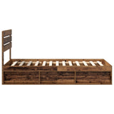 Bed Frame with Headboard Old Wood 90 x 200 cm Solid Pine Wood 3411461