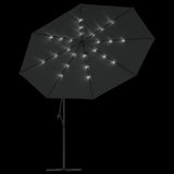 Cantilever Garden Parasol with LED Lights and Metal Pole 350 cm Anthracite 44525