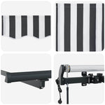 Automatic Retractable Awning Anthracite and White 400x300 cm 3310232