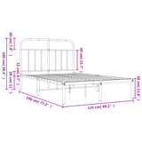 Bed Frame Black Powder-Coated Steel 120x190 cm Small Double 352575