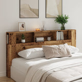 Headboard Cabinet Old Wood 200x18.5x102.5 cm Engineered Wood 856886