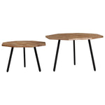 ZNTS 2 Piece Coffee Table Set Hexagon Reclaimed Teak 246097