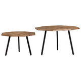 ZNTS 2 Piece Coffee Table Set Hexagon Reclaimed Teak 246097