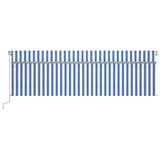 Manual Retractable Awning with Blind&LED 5x3m Blue&White 3069461