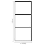 Walk-in Shower Wall with Clear ESG Glass Black 90x195 cm 149149