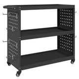 Tool Trolley with Shelf Black 75 x 35 x 73 cm Cold-rolled Steel 874539