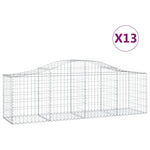 Arched Gabion Baskets 13 pcs 200x50x60/80 cm Galvanised Iron 3145609