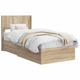 Bed Frame with Storage and Headboard Sonoma Oak 90 x 190 cm 3414517