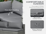 3 Pieces PE Rattan Garden Furniture Set 10 cm Thick Cushions, 4 Seater Garden Corner Sofa Set T3398P318809