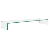 ZNTS TV Stand/Monitor Riser Glass Clear 110x30x13 cm 244132