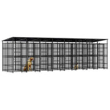 Outdoor Dog Kennel with Roof Steel 14.75 m 3097953