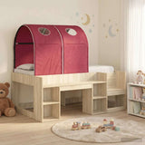 Bed with Tunnel 3 pcs Sonoma Oak and Red Engineered Wood 3423507