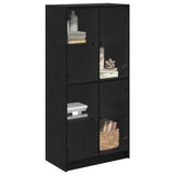 Highboard Black Oak 68 x 37 x 142 cm Engineered Wood 3402631