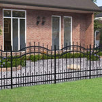 ZNTS Garden Fence with Spear Top Black 140 cm Powder-coated Steel 151085