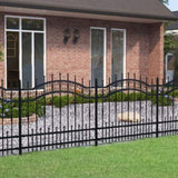 ZNTS Garden Fence with Spear Top Black 140 cm Powder-coated Steel 151085