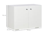 Storage Cabinet w/ Two Shelves Wooden Sideboard Freestanding Kitchen Cupboard Bookcase - White T3398P342993