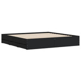 Bed Frame with Drawers without Mattress Black 160x200 cm 3207260