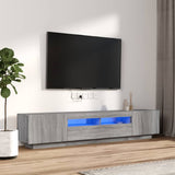 2 Piece TV Cabinet Set with LED Lights Grey Sonoma Engineered Wood 3120171