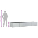 Garden Raised Bed 320x80x45 cm Galvanized Steel Silver 316892