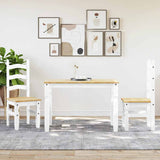 3 Piece Dining Set PANAMA White Solid Wood Pine 3345196