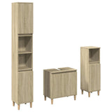3 Piece Bathroom Furniture Set Sonoma Oak Engineered Wood 3307670