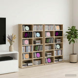 CD Cabinet 2 pcs Sonoma Oak 60 x 17 x 92 cm Engineered Wood 8012735