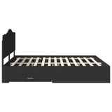 Bed Frame with Headboard Black 200 x 200 cm Engineered Wood 3413563