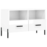TV Cabinet High Gloss White 80x36x50 cm Engineered Wood 828982
