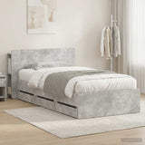 Bed Frame with Storage with Headboard Concrete Grey 75 x 190 cm 3433907