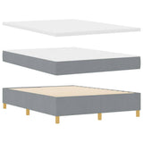 Box Spring Bed with Headboard Light grey 140 x 190 cm Fabric 3339693