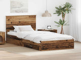 Bed Frame with Headboard Old Wood 90 x 190 cm Engineered Wood 3411366