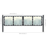 Black Single Door Fence Gate 300x75 cm 141690